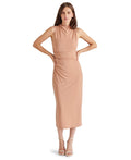 Steve Madden Women's Mo Mock Neck MIDI Dress - Hazelnut