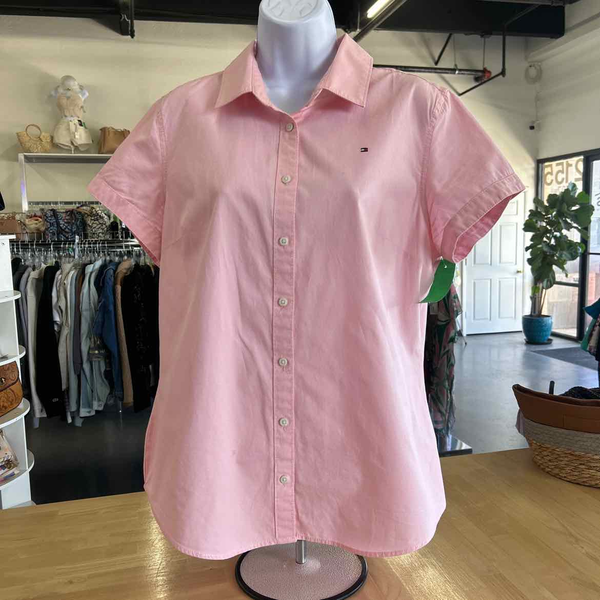Tommy Hilfiger Size L Pink Preloved Button Down SS