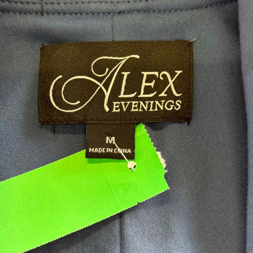 Alex Evenings Women's Structured Shawl-Collar Blouse - Wedgewood