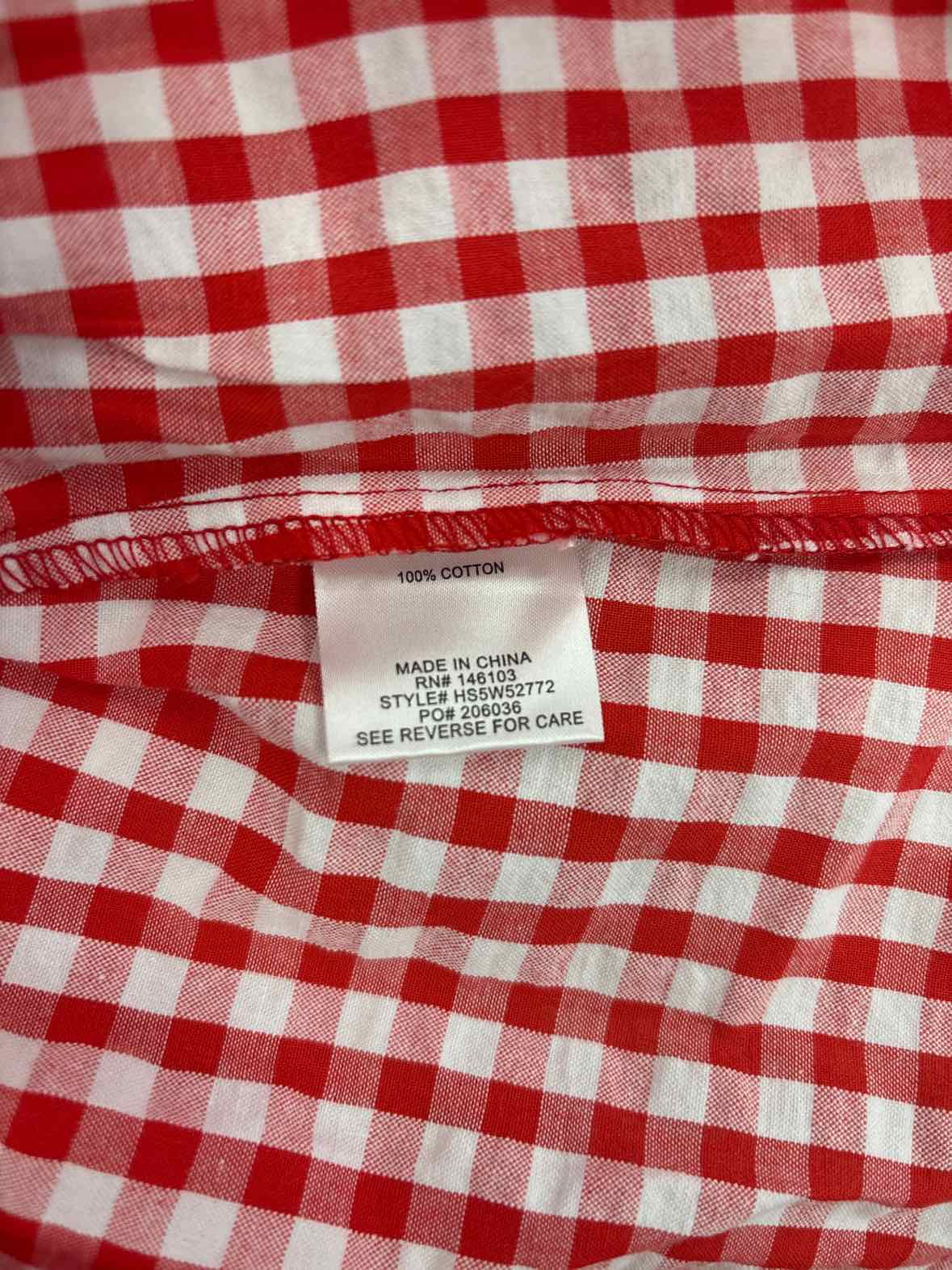 hippie rose Size M Cotton Gingham Strapless Mini Dress - Red