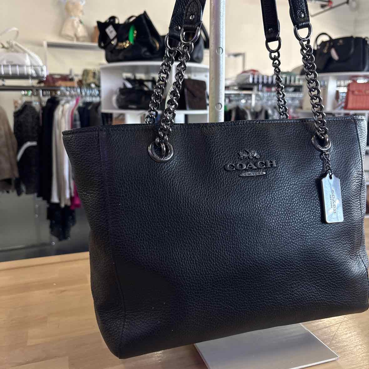 Coach Black Pebbled Leather Totes