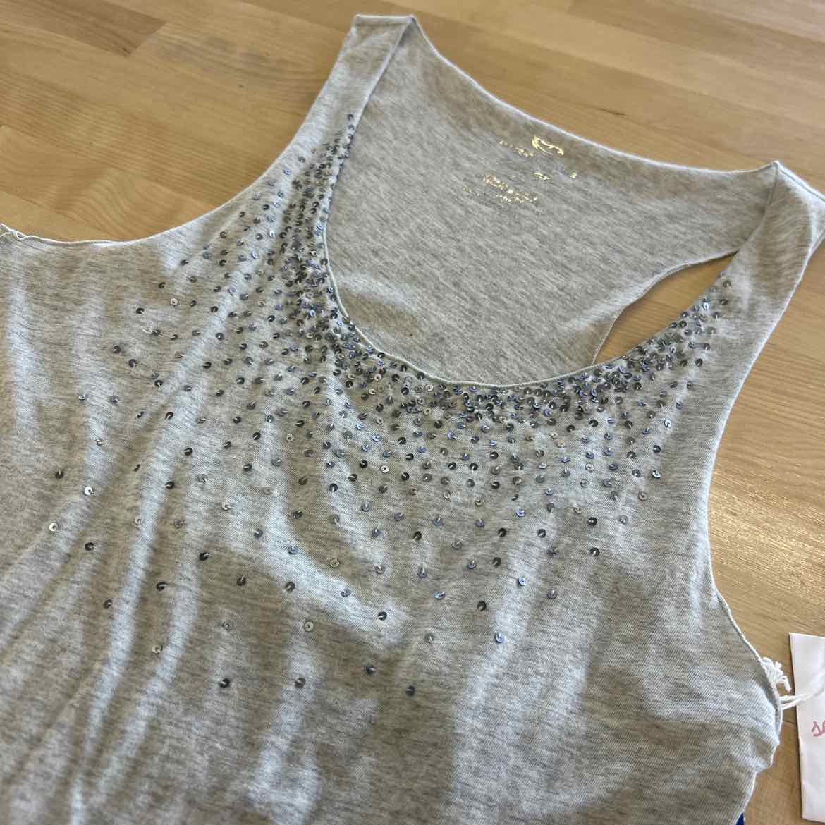 American Eagle Size L Gray Sequined Tank