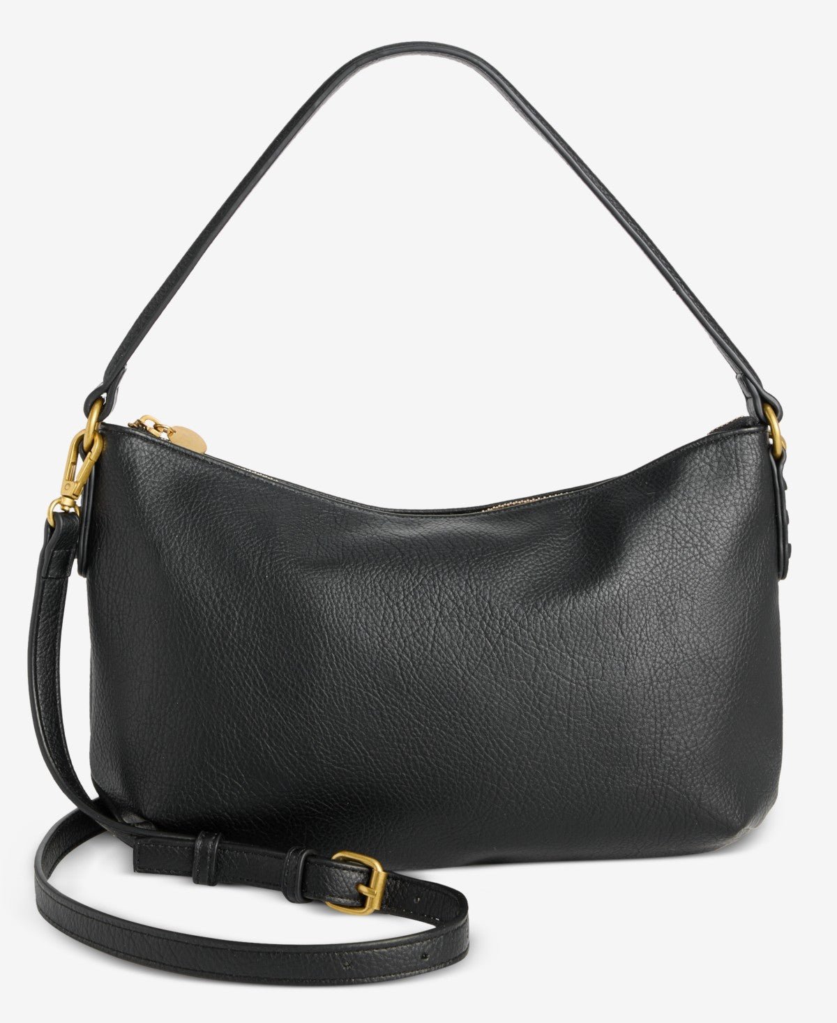 Style Co Medium Zippered Shoulder Bag Deep Black