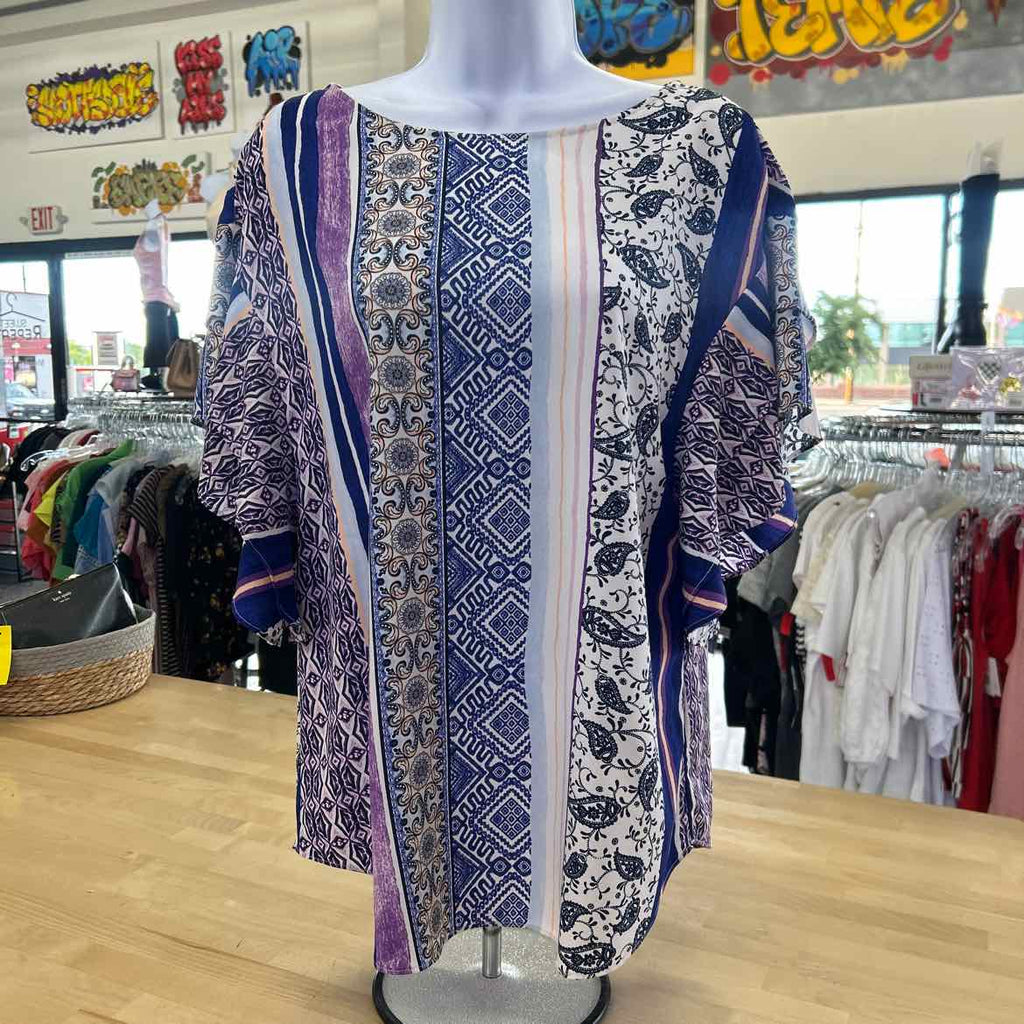 Chico's Size 0 Purple Preloved Blouse SS
