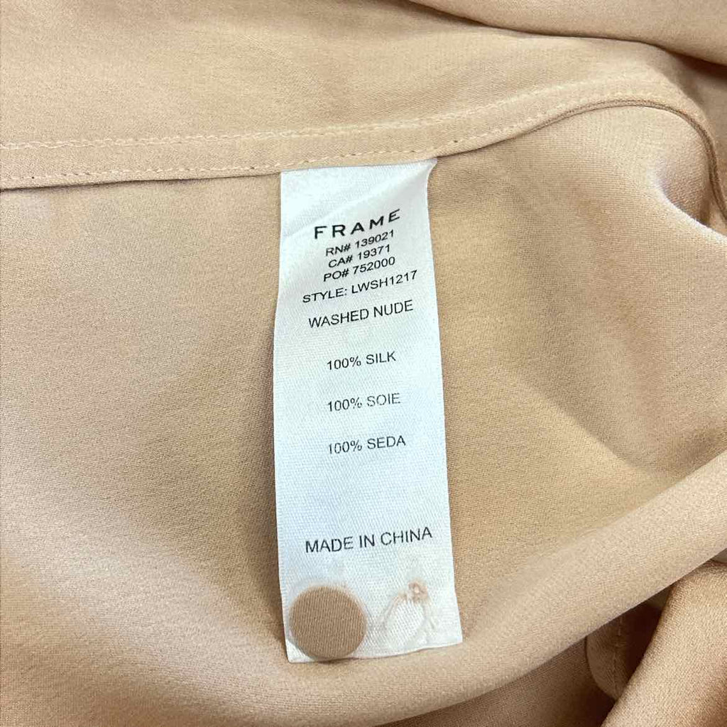 Frame Size L Pink Silk Preloved Button Down LS