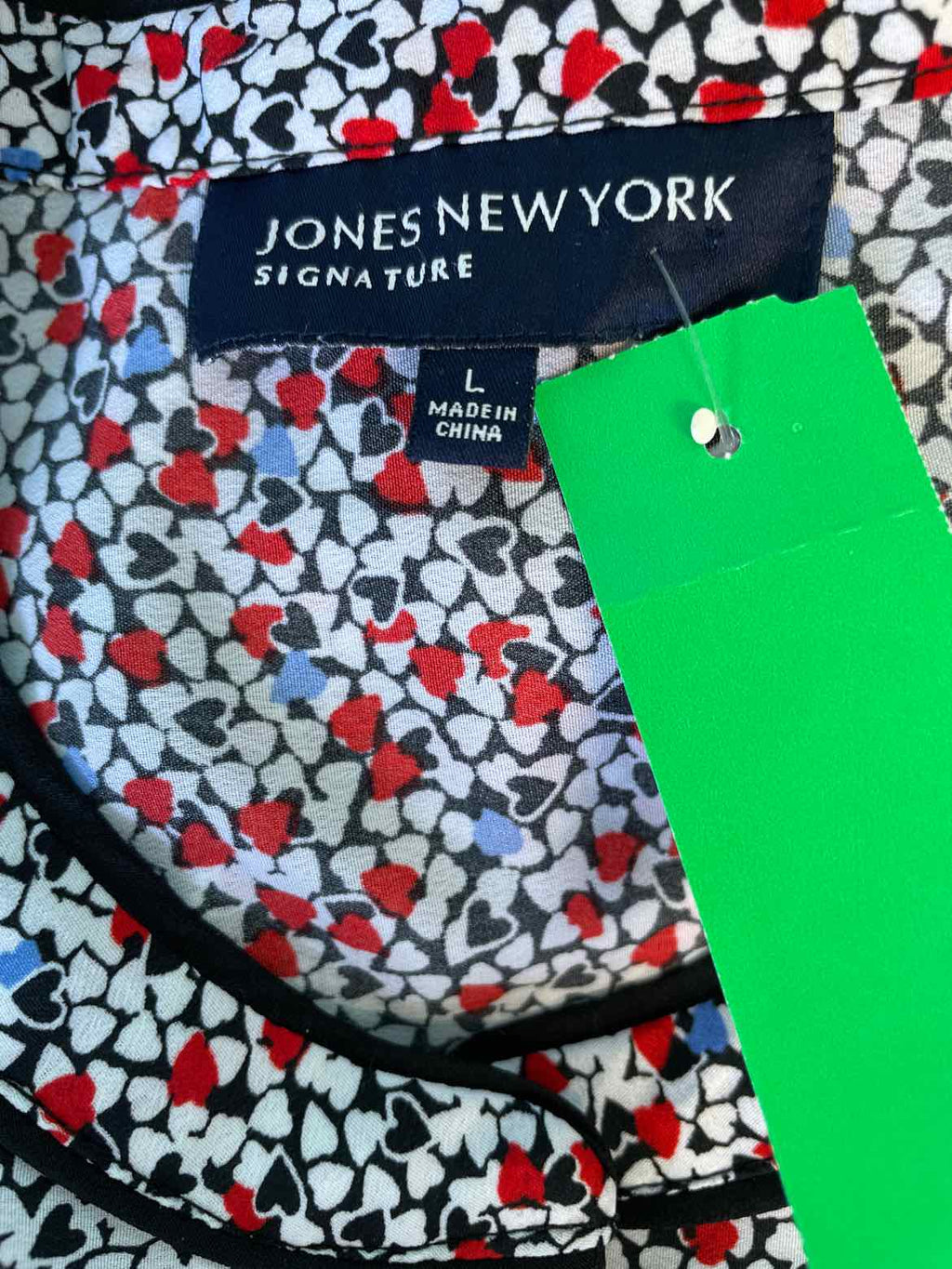 Jones New York Size L Red Print Sleeveless