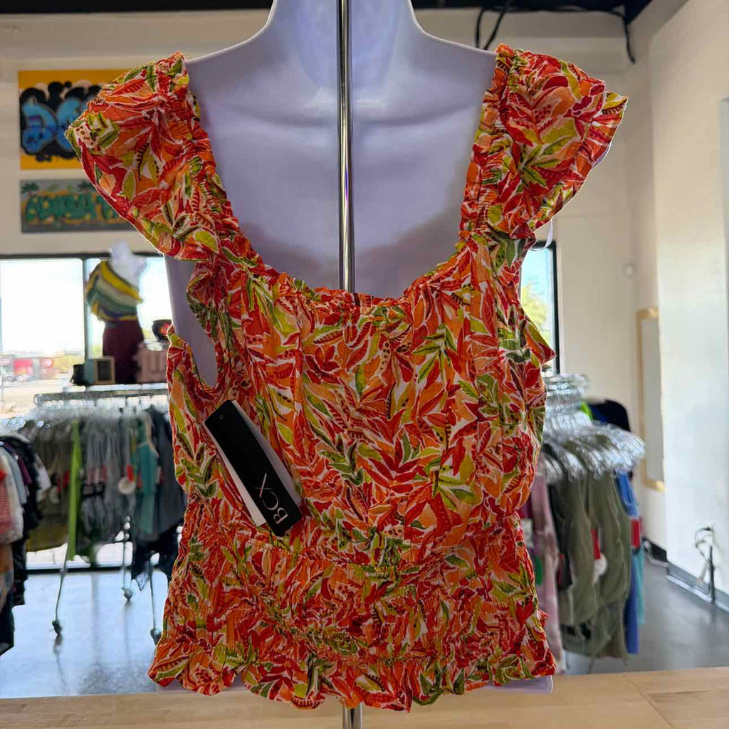 BCX Size L Red Orange Sleeveless NWT