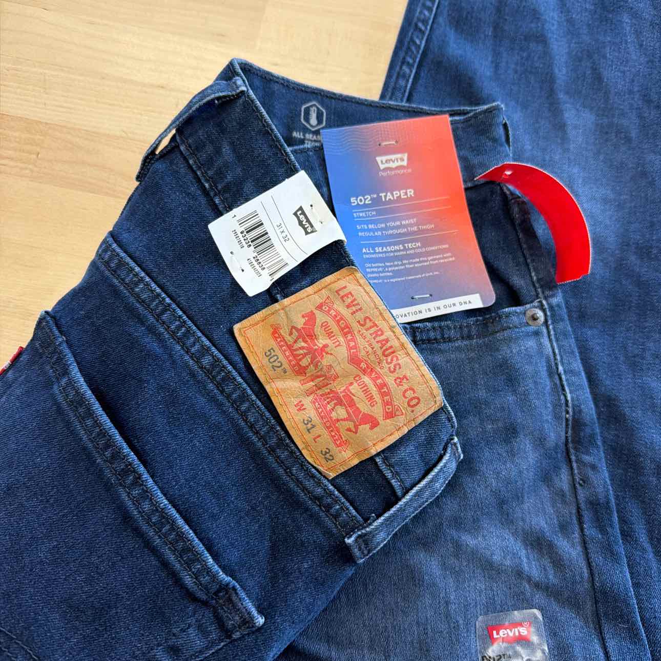 Levi's Men's 502Taper Fit All Seasons Tech Jeans - Cholla Subtle