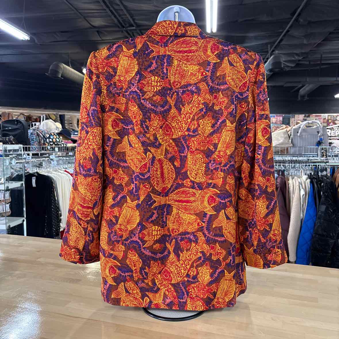 Doncaster Size 10 Orange Silk Vintage Blazer