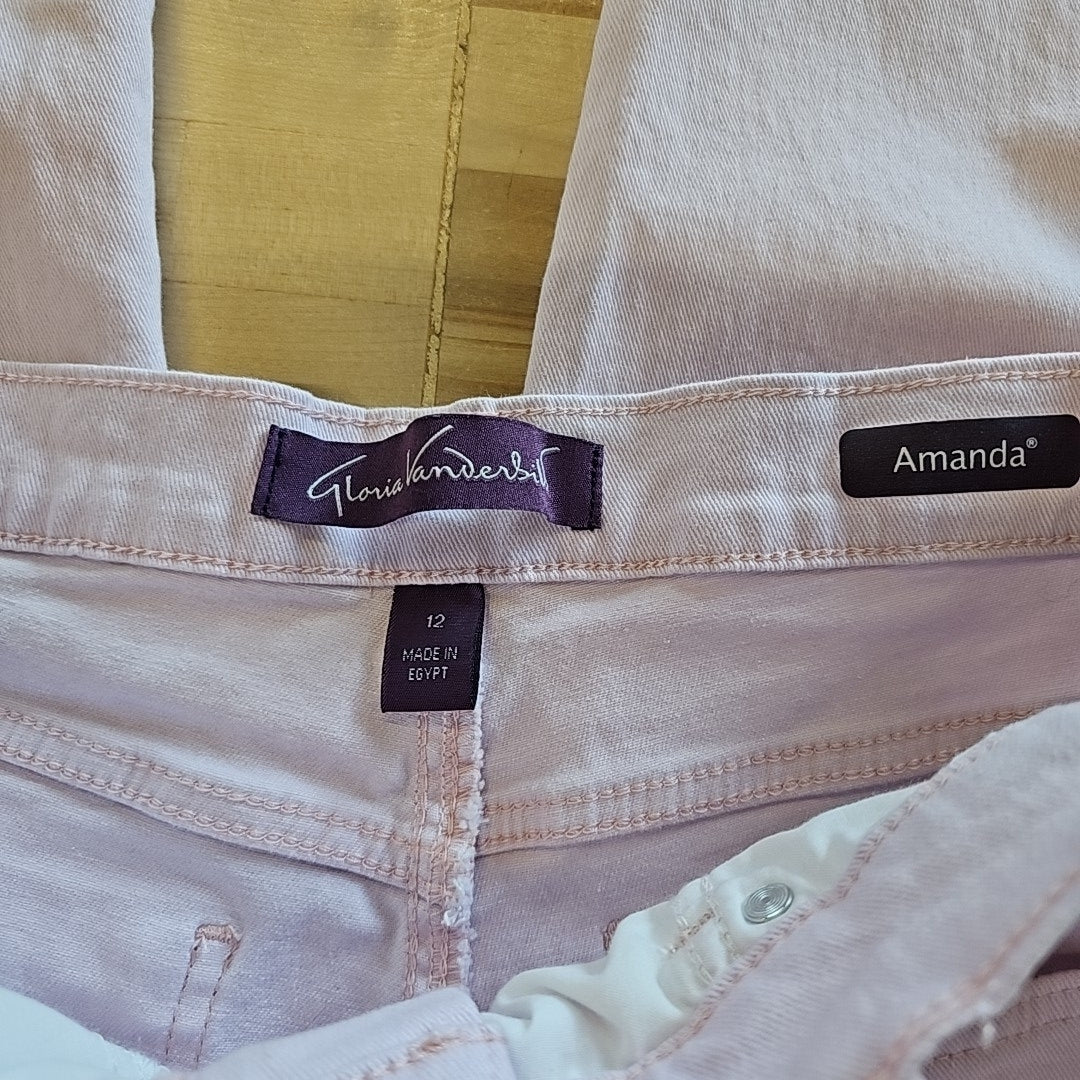 Gloria Vanderbilt Size 12 Pink Denim Preloved Jeans