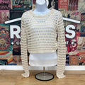 Stradivarius Size M White Crochet Shirt