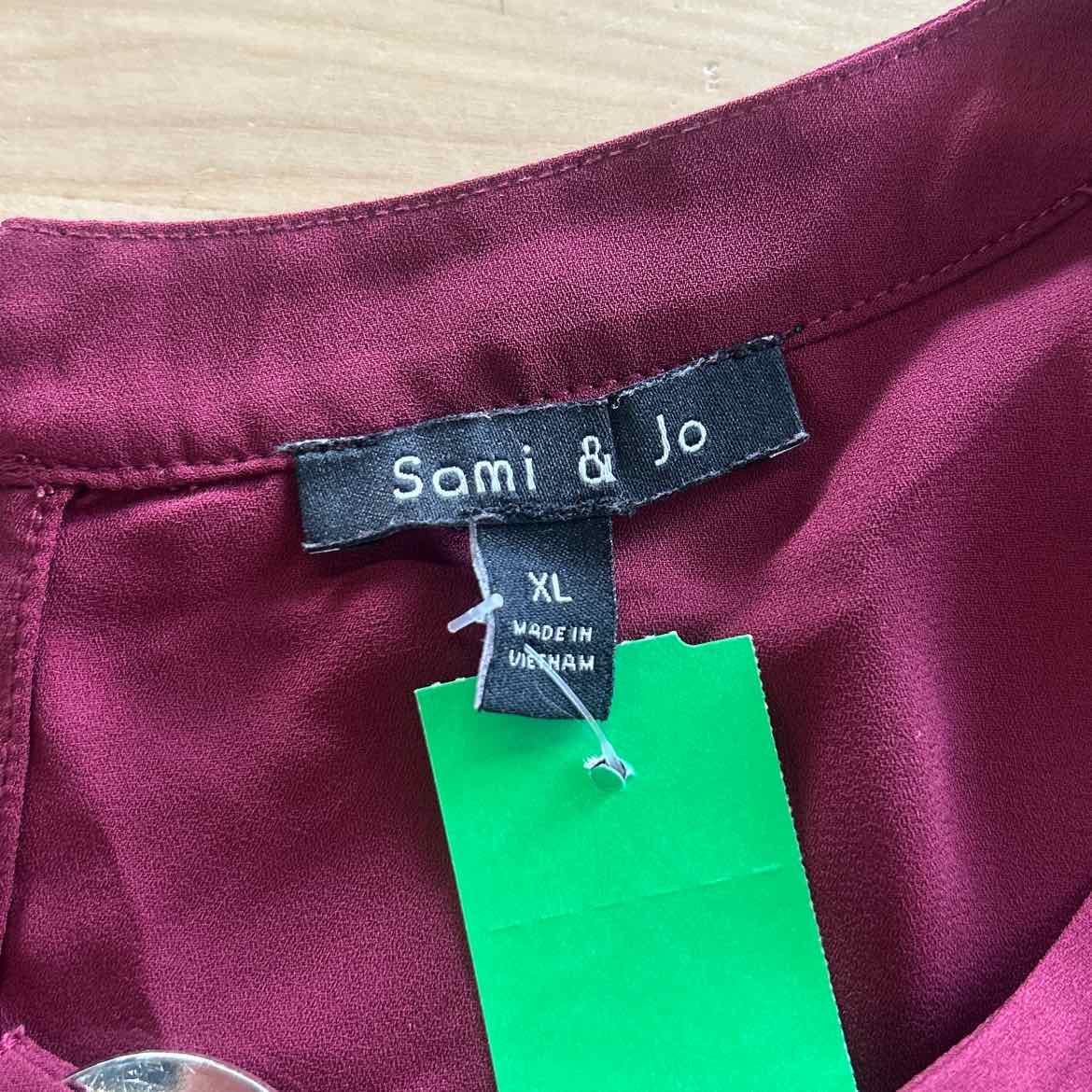 Sami & Jo Size XL Burgundy Polyester Preloved Sleeveless
