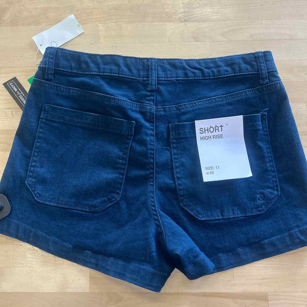 Indigo Rein Juniors' High-Rise Utility-Pocket Shorts - Raspberry Indigo - 11