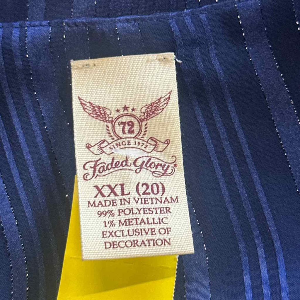 FadedGlory Size XXL Blue Blouse