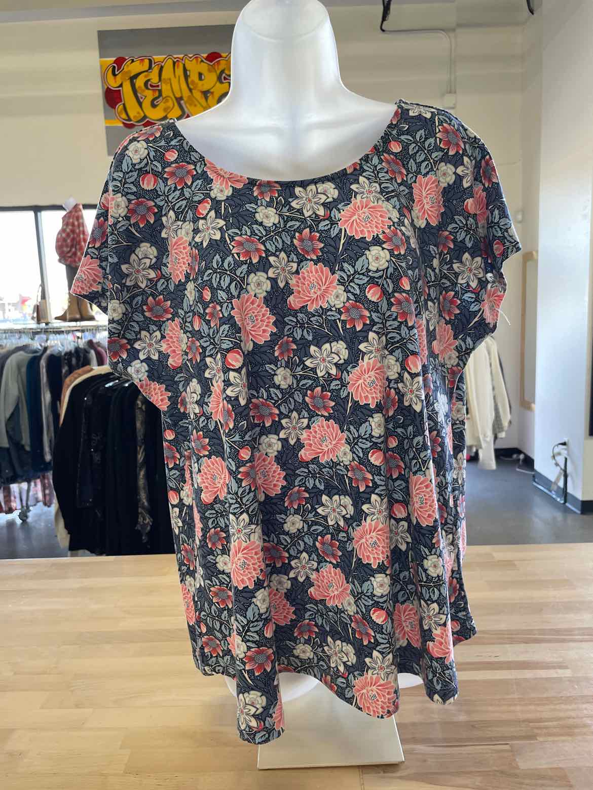 Bobeau Size XXL Blue Blouse