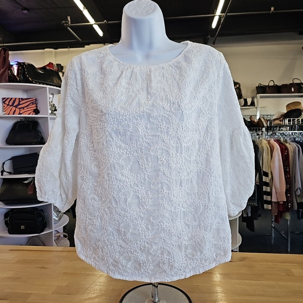 Jones New York Size L White Preloved Blouse