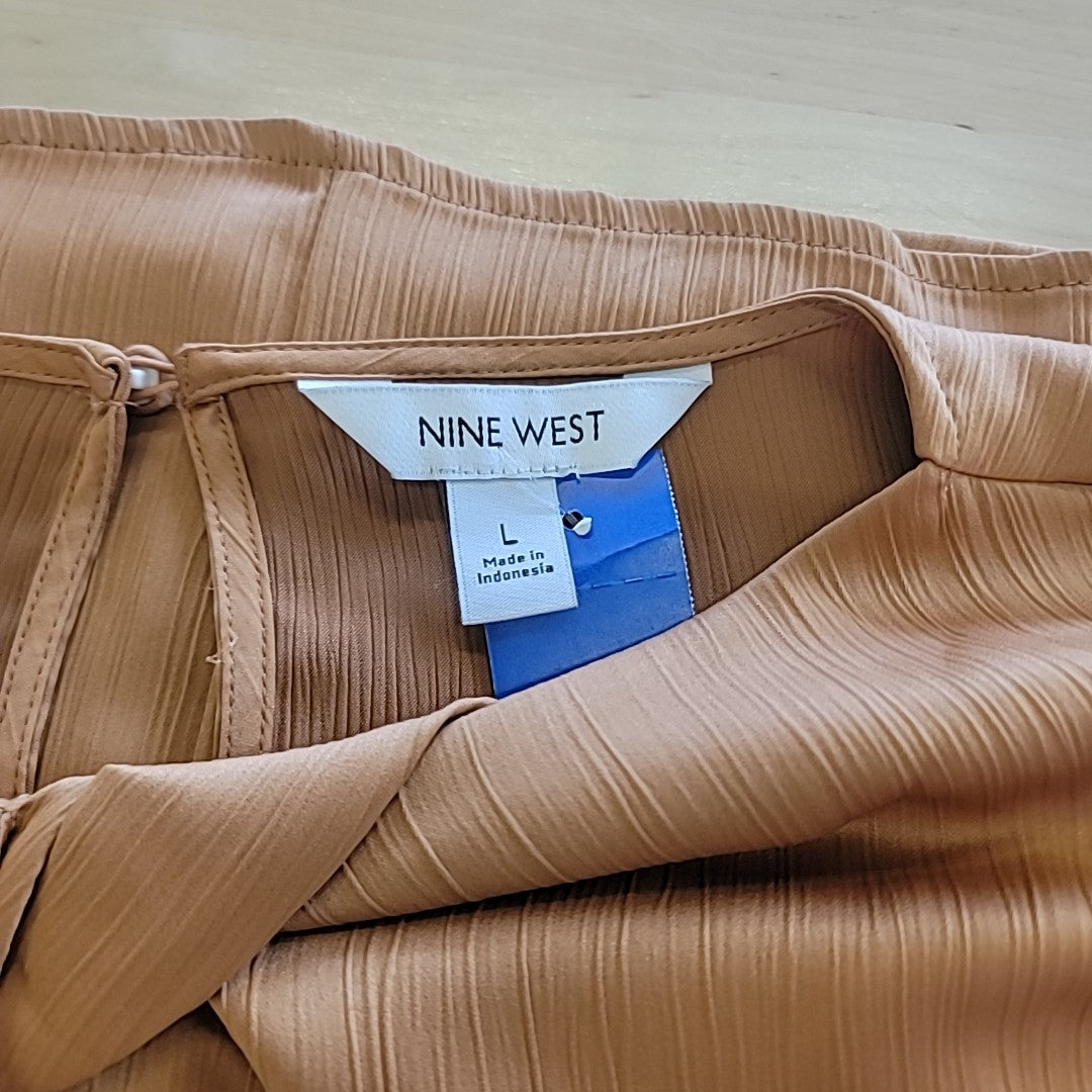 Nine West Size L Tan Blouse