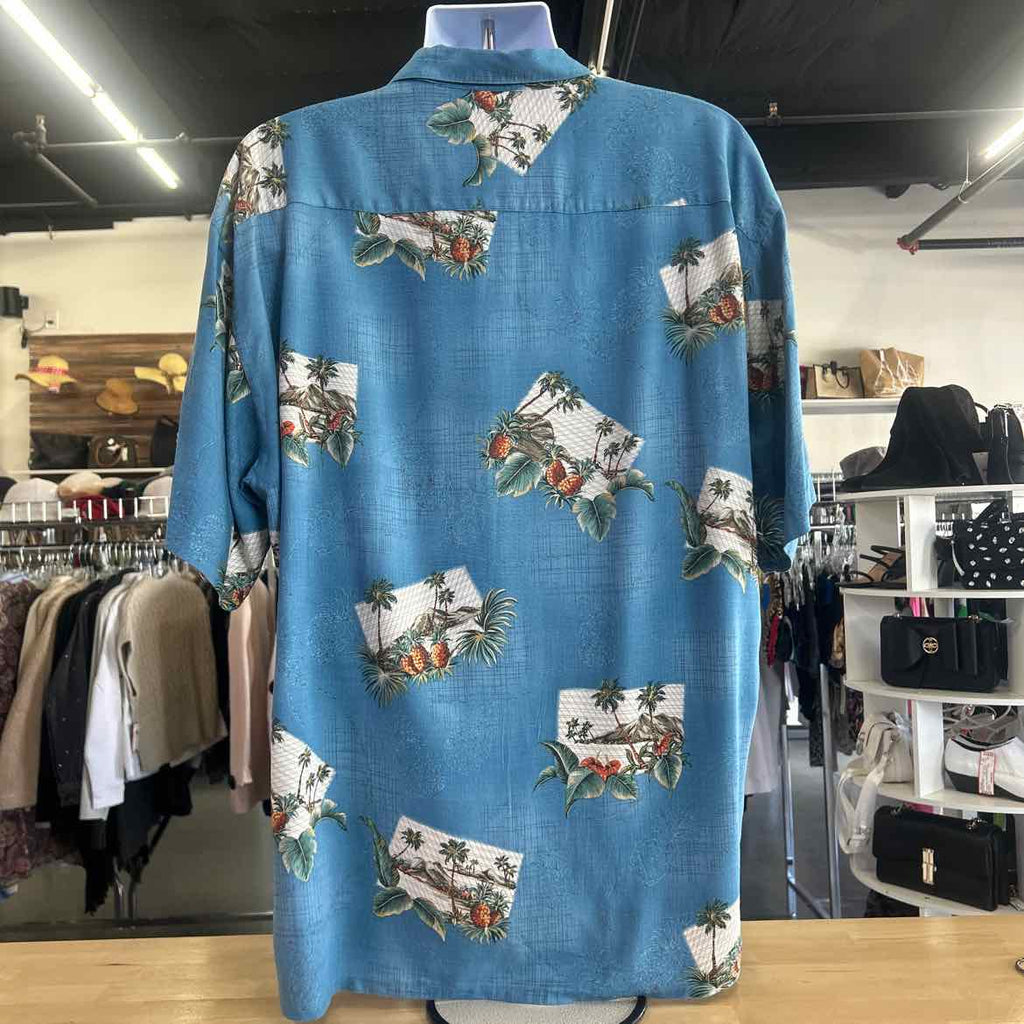 Moda Size XL Blue Preloved MENS Button Down Shirt
