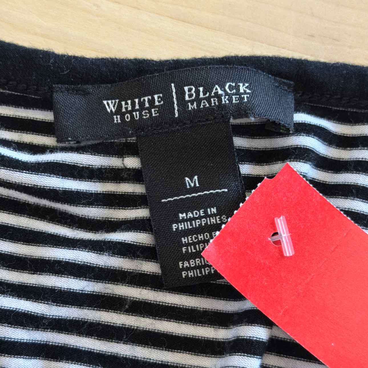 White House Black Market Size M Black/White Preloved Long Sleeve