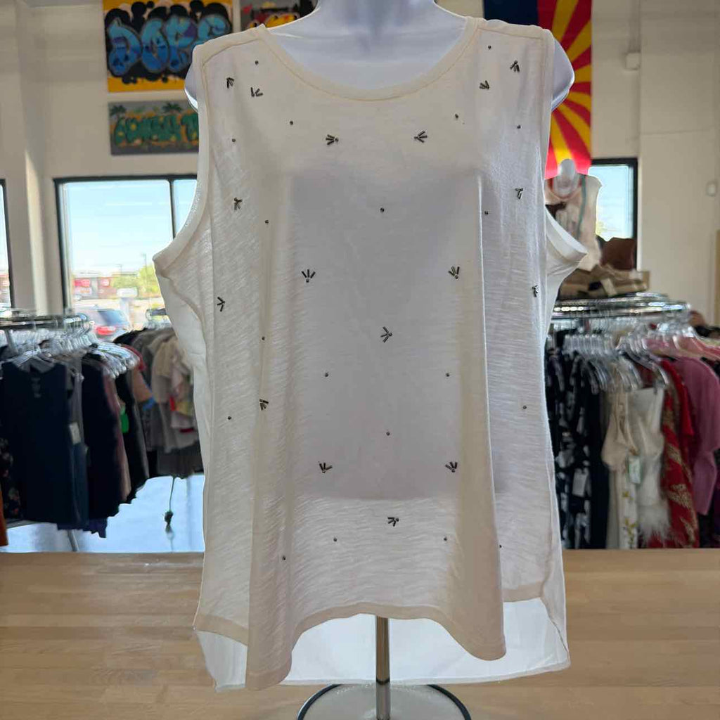 Liz Claiborne Size XL White Preloved Sleeveless