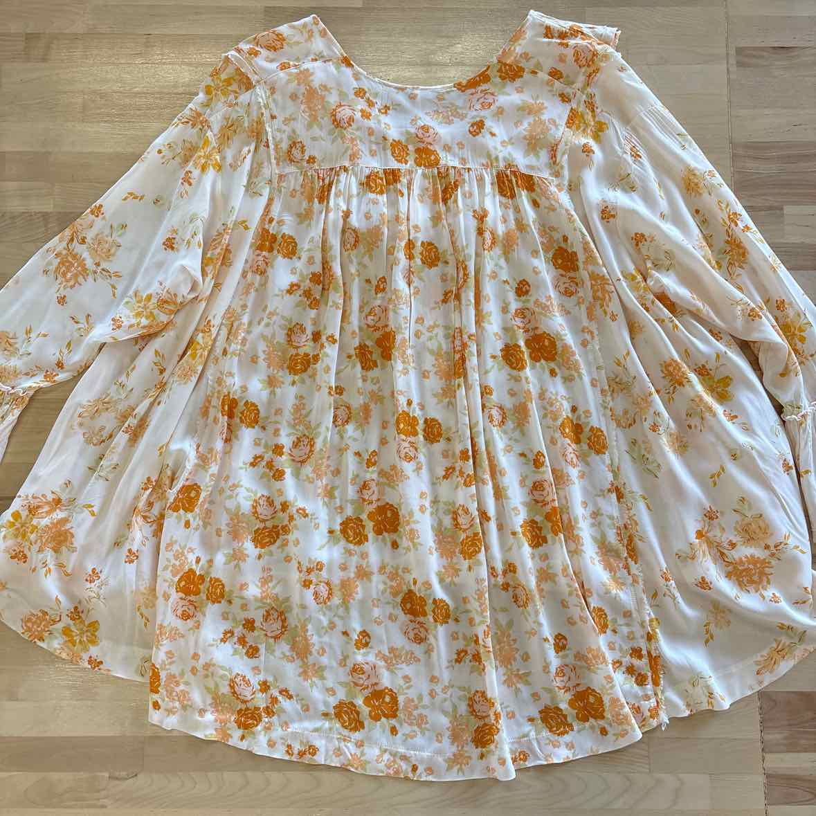 Free People Size S White/Orange Blouse