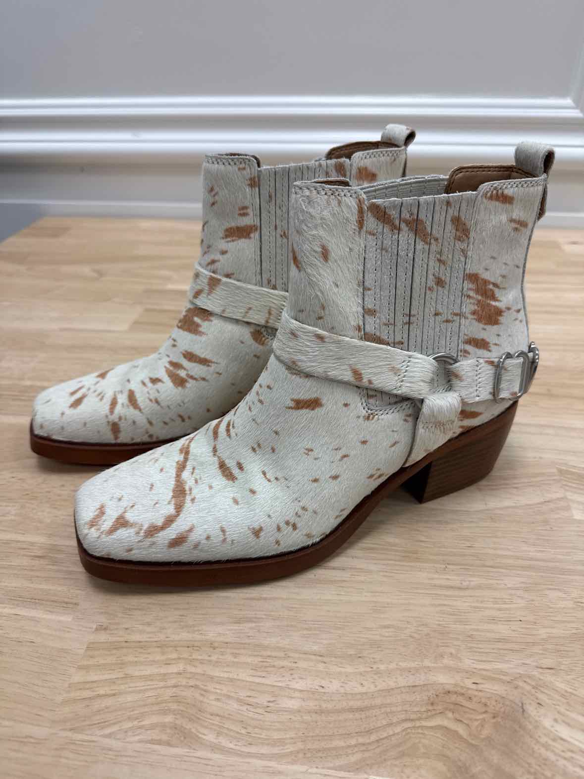 Sam Edelman Ballamie Size 9 Cream Leather Preloved Bootie