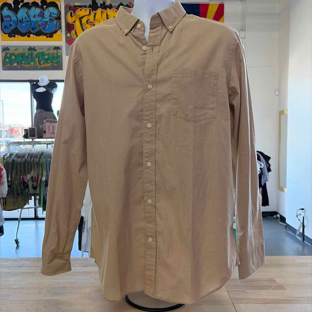 Banana Republic Size L Tan New MENS Button Down Shirt