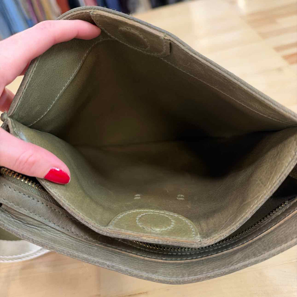 Madewell Green Leather Crossbody