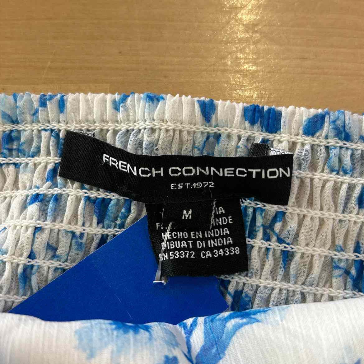 French Connection Size M White Blue Preloved Dress