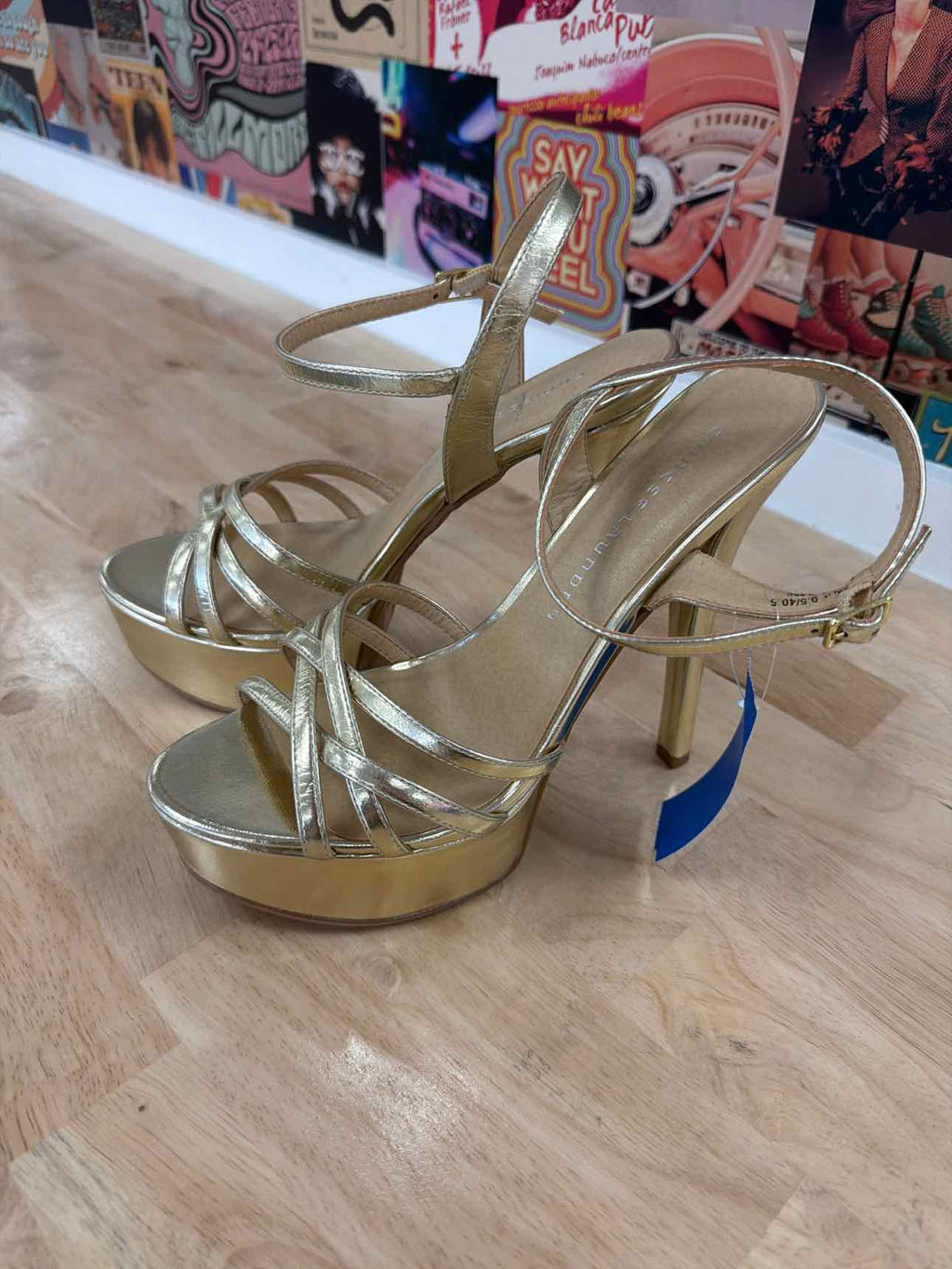 Chinese Laundry Size 9.5 Gold Preloved Heels
