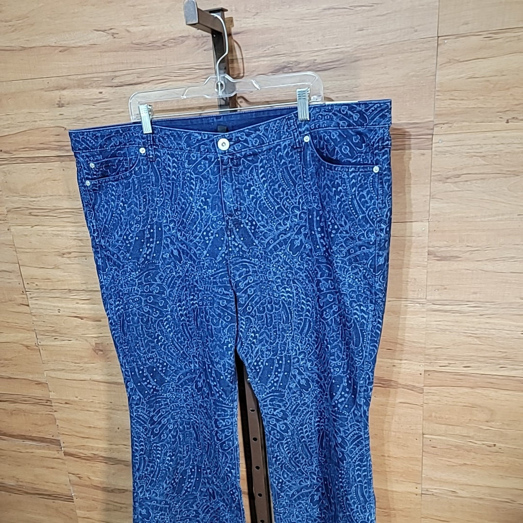 INC Size 24W Blue Cotton Jeans
