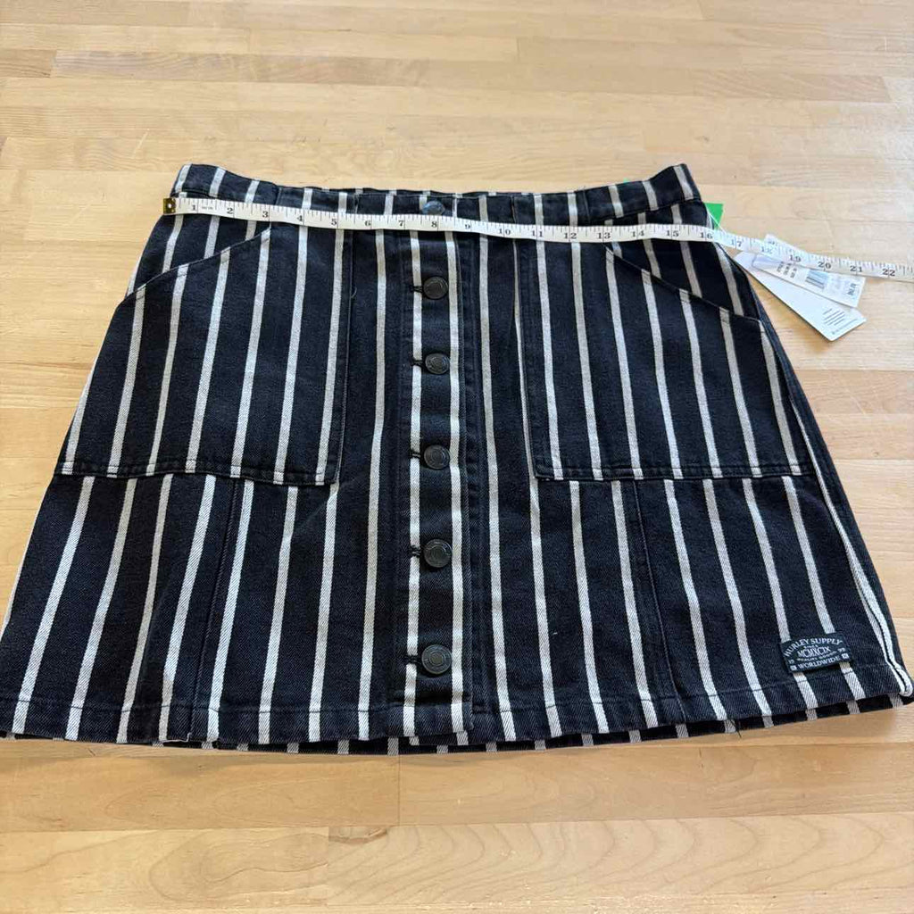 Hurley Juniors' Size 30 Sloan Button-Front Mini Skirt - Black