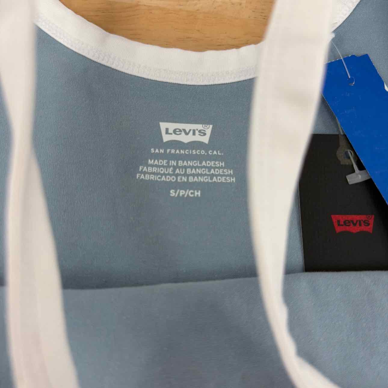 Levi's Size S Molly Tank Top - Festival Logo Dusty Blue/bright White