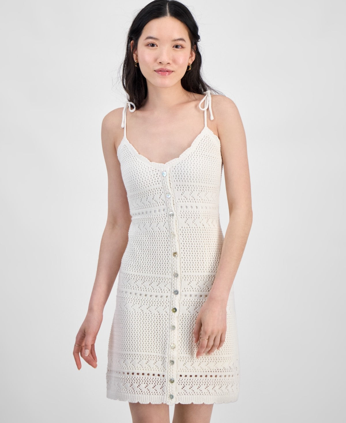 hippie rose Size XL Crochet Tie-Strap Mini Dress