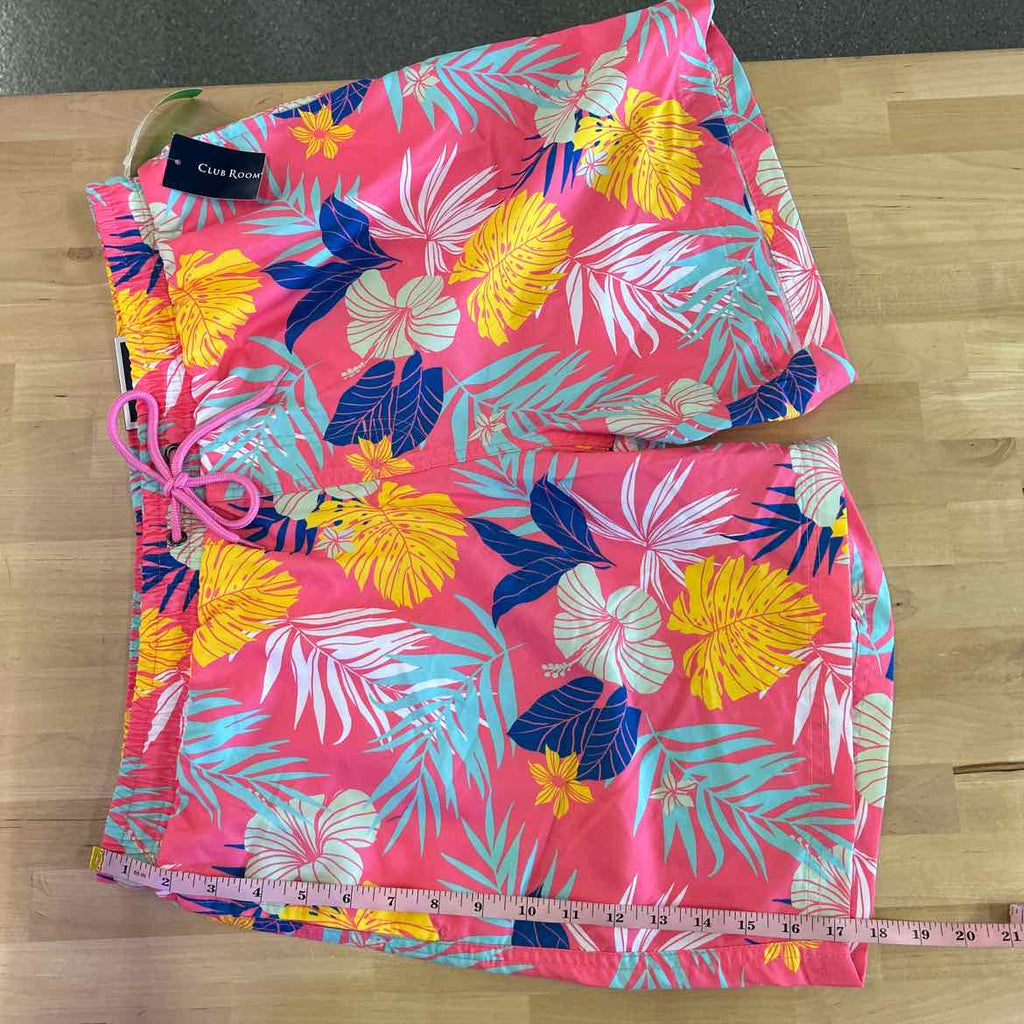 Club Room Men's Hibiscus Floral Print 7" Swim Trunks