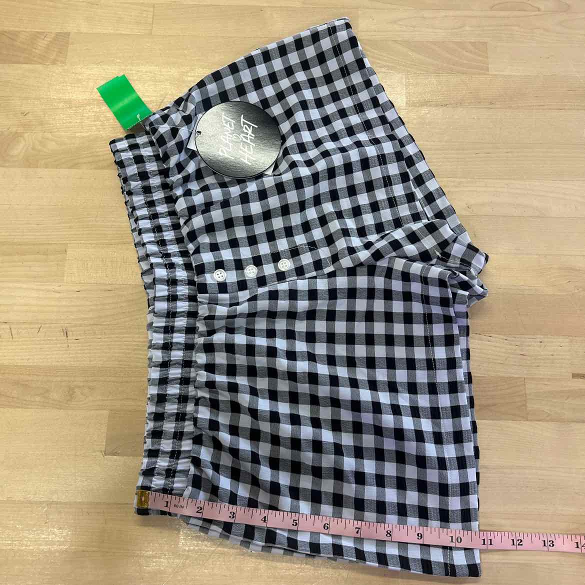 Planet Heart Juniors' Gingham Boxer Shorts - Black Beauty - S