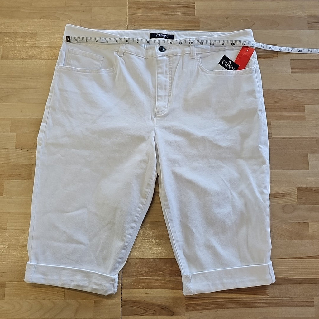 Chaps Size 16 White Denim New Capris