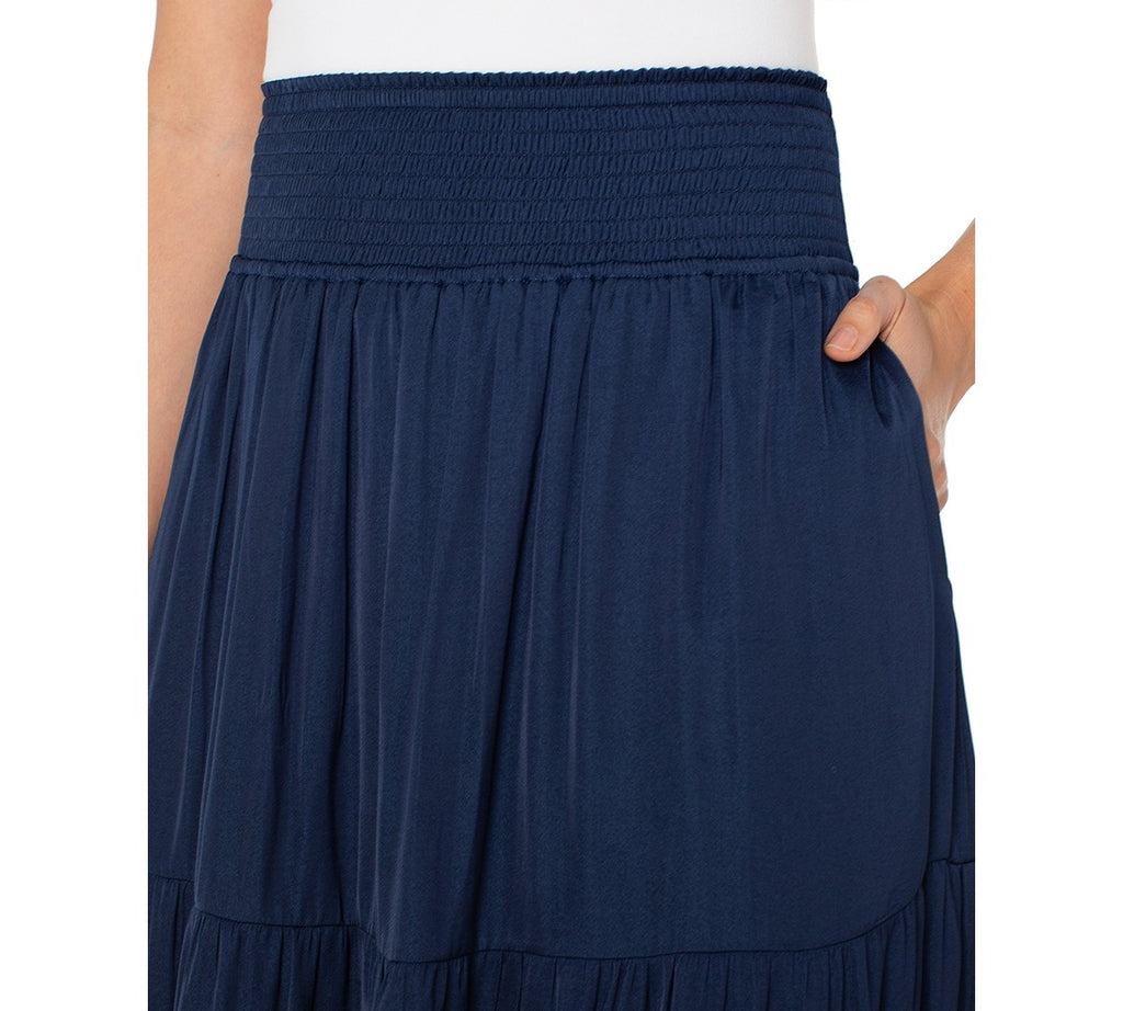 Liverpool Los Angeles Tiered Woven Maxi Skirt