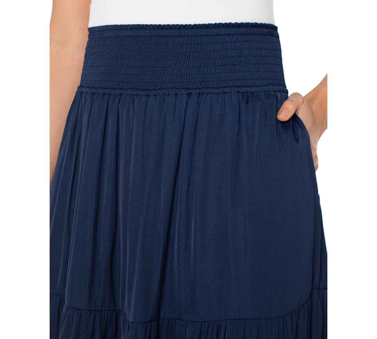 Liverpool Los Angeles Tiered Woven Maxi Skirt