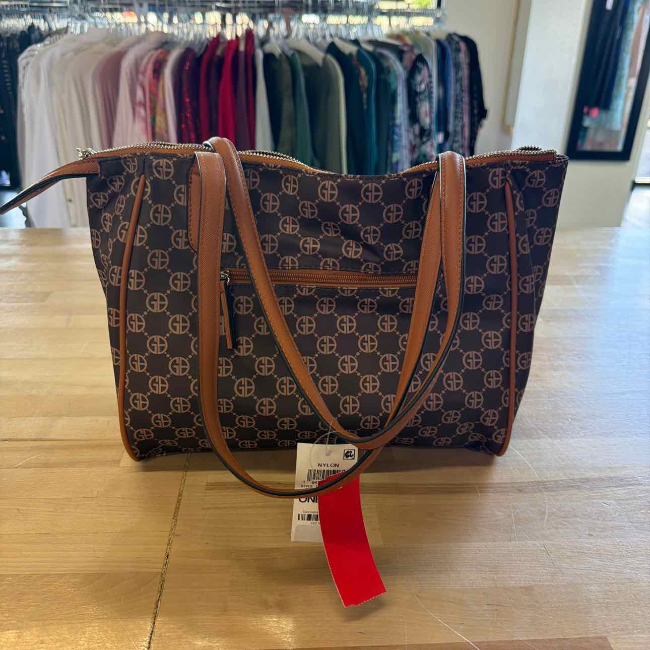 Giani Bernini Logo Large Nylon Tote, Created for Macy's - Chocolate/brown
