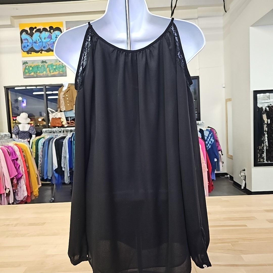 White House Black Market Size XS Black Preloved Blouse