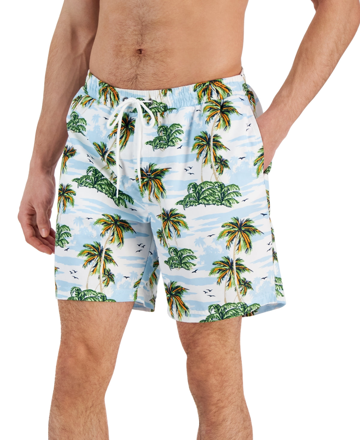 Club Room Men's Scenic Beach 7" Swim Shorts