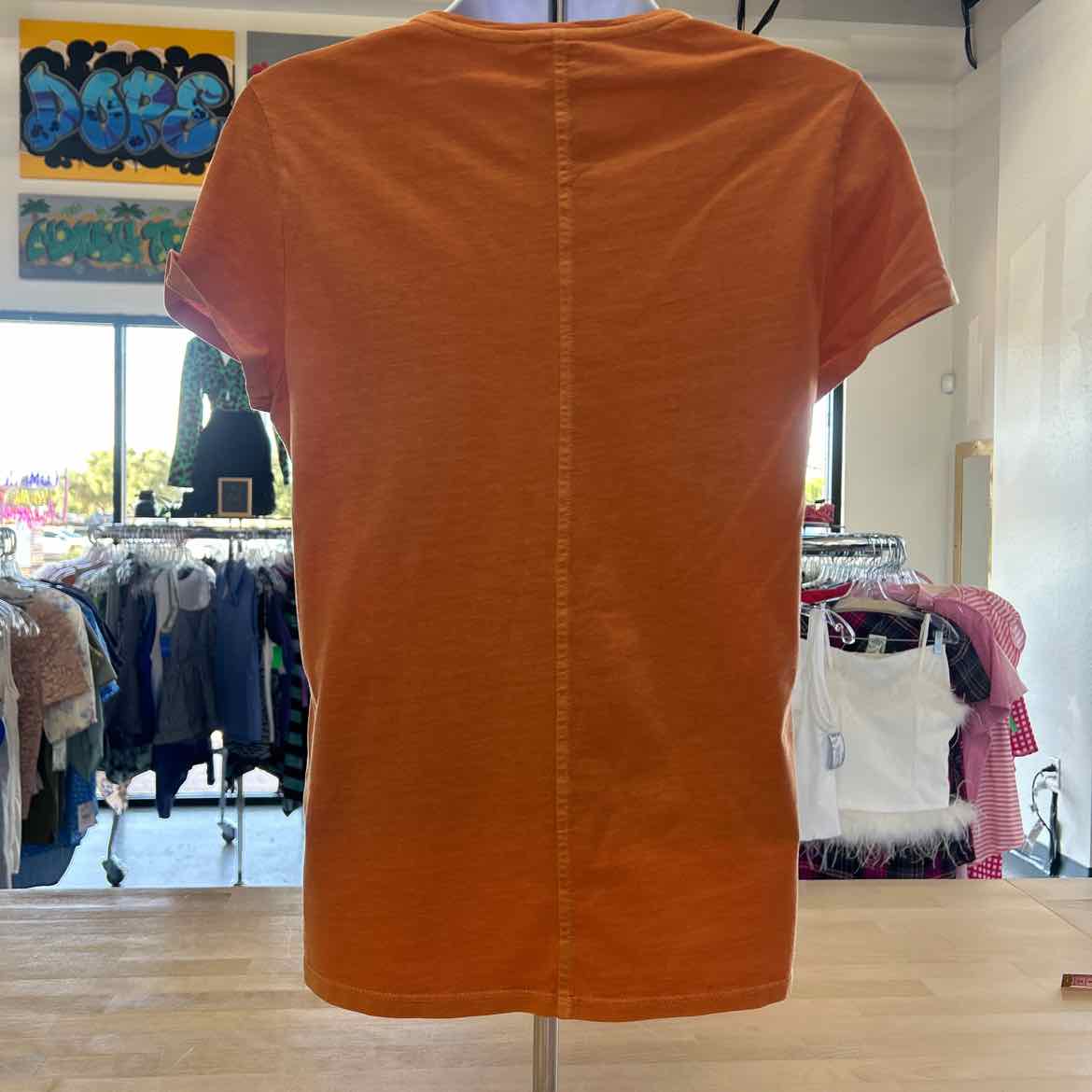 Madewell Size M Orange Preloved Shirt