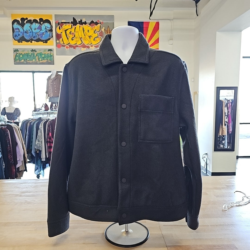 Mode of One Men's Long-Sleeve Knit Trucker Jacket