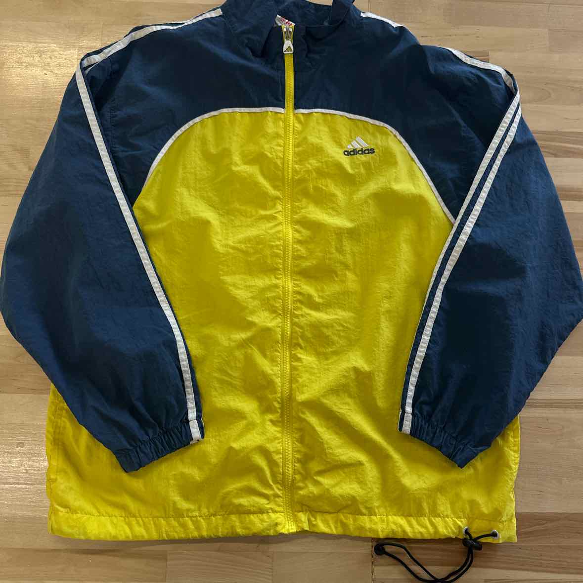 Adidas Size L Blue/Yellow Athletic Jacket