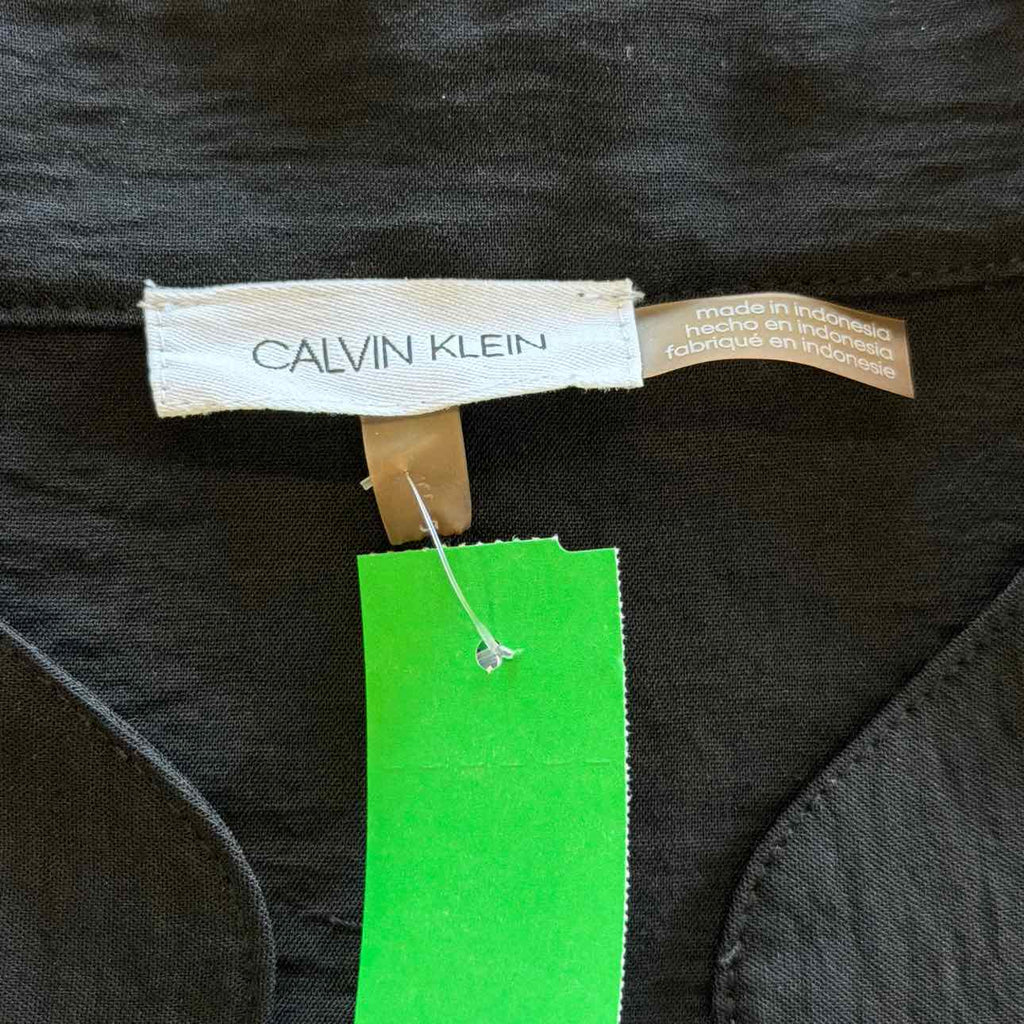 Calvin Klein Size L Black Preloved Blouse LS