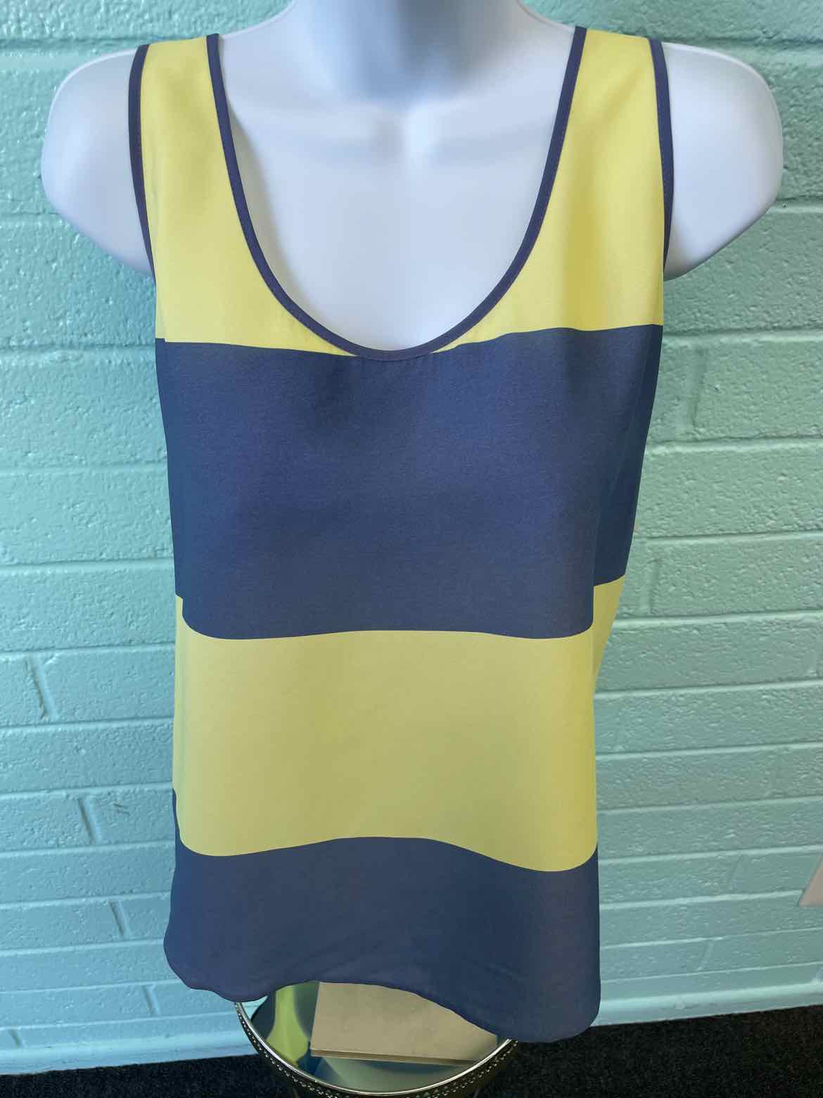 French Connection Size 10 Yellow & Blue Sleeveless
