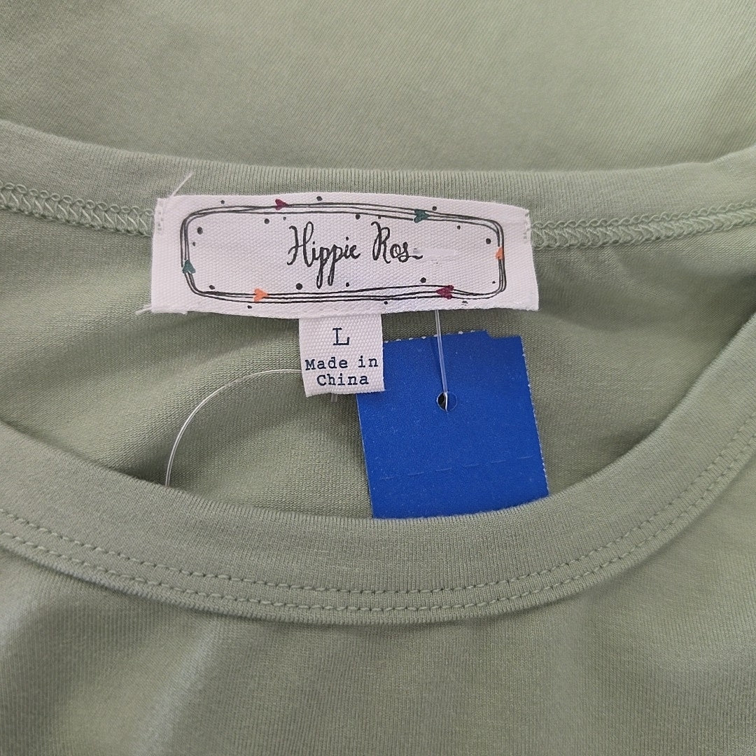 hippie rose Size L Short-Sleeve Cropped T-Shirt