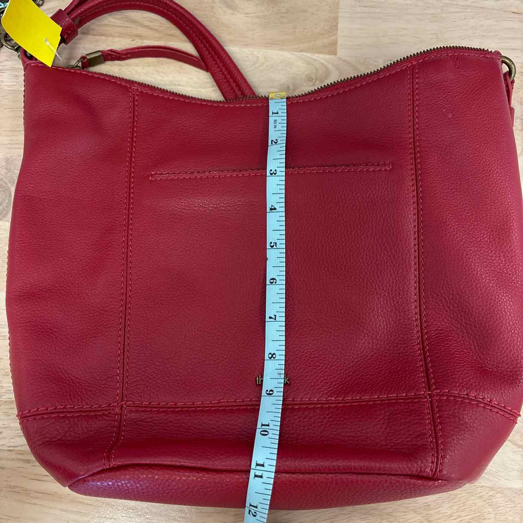The Sak Red Pebbled Leather Preloved Handbag