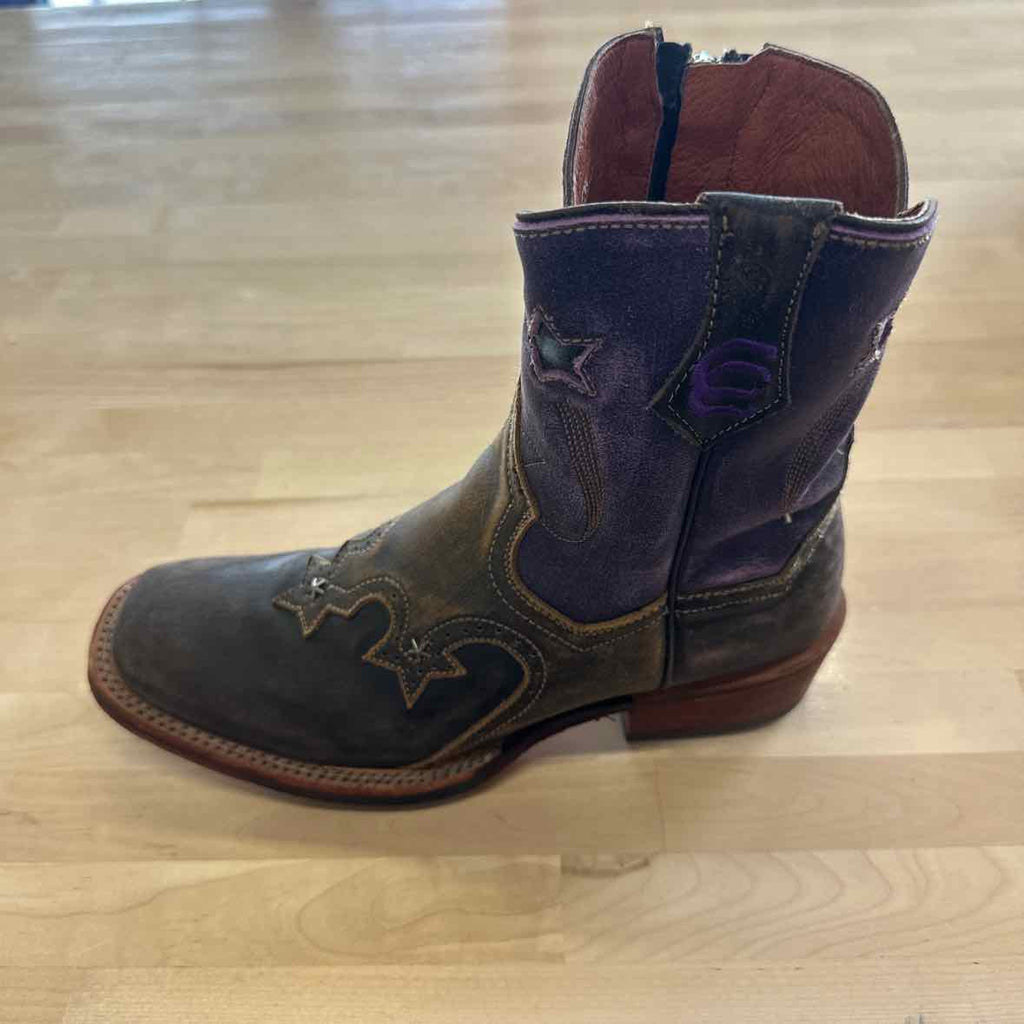Dan Post Shoe Size 8.5 Purple/Brown Leather Boots